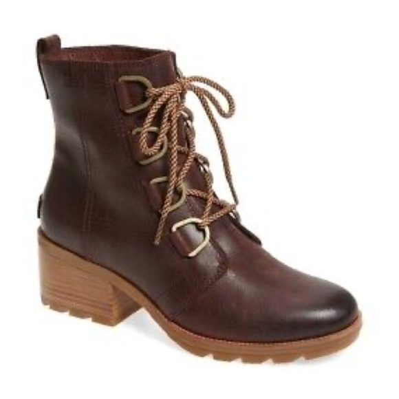 Sorel Cate Laceup boots Burgundy 6.5 - Picture 1 of 9